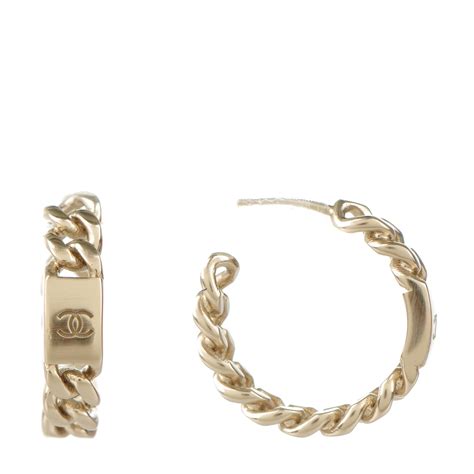 chanel chain hoop earrings|chanel earrings gold hoops.